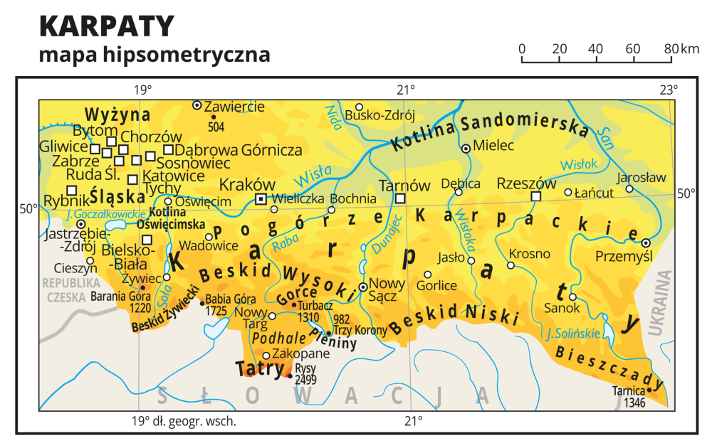 Karpaty - mapa